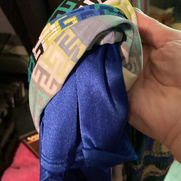 Laundry by Shelli Segal Greek key print knot front detail lined dress size 10 - Picture 6 of 6